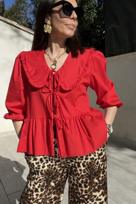 BLOUSE ROUGE CLAUDYN